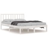  Posteljni okvir bel iz trdne borovine 200x200 cm, (20648255) | Shoptok.si