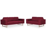  2-dijelni set sofa od tkanine crvena boja vina | Eponuda.com