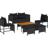 vidaXL vanjski sofa set - Crna Ratan, Drvo Srednji Izdržljiv | shoptok.hr