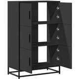 vidaXL Visoka omara črna 68x35x106,5 cm inženirski les in kovina | Shoptok.si
