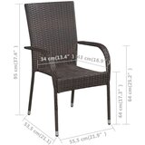  Vrtna jedilna garnitura 3-delna rjava, (20678557) | Shoptok.si