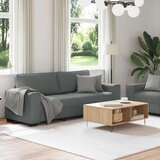  Dvodijelni set sofa s jastucima, tamno siva tkanina | Shoptok.si