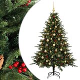 Umjetno božićno drvce s kuglicom 120 cm 150 LED lampica - Zelena 120 cm s LED žaruljama i zlatnim kuglicama | shoptok.hr