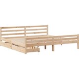 vidaXL okvir kreveta bez madraca 200 x 200 cm od masivne borovine | shoptok.hr