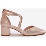 Sergio Leone Heels Made Of Eco Leather Gold SK830 | ePonuda.com