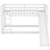 Lumor Pogradna postelja iz borovega lesa z ograjami proti padcu + lestev + drsnik - 90x200 cm - bela, (22068403) Cene