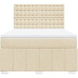  Krevet s oprugama i madracem krem 140x200 cm od tkanine | shoptok.hr