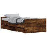 Maison Chic Posteljni okvir - Enojna postelja - Postelja za odrasle z vzglavjem in vznožjem dim. hrast 90x190 cm-J9565, (21759264) | Shoptok.si