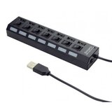 Gembird USB HUB aktivni sa prekidačima UHB-U2P7-03, 7 port, LED indikator, black, + strujni adapter | Eponuda.ba
