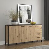 Mömax komoda kirikus, črna, barva hrasta | Shoptok.si