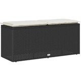  Vrtna klupa s jastukom crna 110x40x44 cm od poliratana | Eponuda.com
