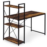 ModernHome uredski stol 120 × 60 cm s policom i 3 police – crno smeđi | shoptok.hr