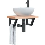  Nosilci polic za umivalnik 2 kosa črni trapez jeklo, (22012892) | Shoptok.si