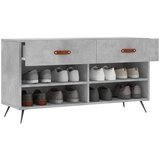  Klupa za cipele siva boja betona 102x35x55 cm konstruirano drvo | shoptok.hr