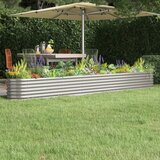 Furnova Visoka greda iz prašno premazanega jekla 332x40x36 cm srebrna, (21922058) | Shoptok.si