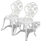 vidaXL Bistro stoli 2 kosa liti aluminij bele barve Cene