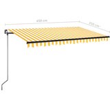 Tenda na ručno uvlačenje s LED svjetlima 450x350 cm žuto-bijela | Eponuda.com