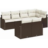 vidaXL Vrtna sedežna garnitura z blazino 7 pcs Rjava Poly ratan, (5000146096) | Shoptok.si