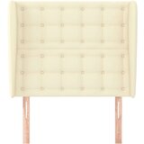  Uzglavlje s ušima krem 93x23x118/128 cm od umjetne kože | shoptok.hr
