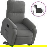 Maison Chic Električni naslanjač - Relax naslanjač s funkcijo vstajanja tem. siva mikrovlakna, (22061467) | Shoptok.si