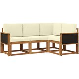  Set vanjskih sofa 4 pcs Prirodna i krem Poliester | shoptok.hr