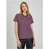 Tommy Hilfiger Blue and Red Women's Patterned T-Shirt- Women