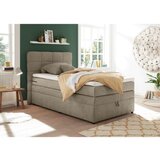 MID.YOU POSTELJA BOXSPRING 120 cm x 200 cm , tekstil peščene barve | Shoptok.si