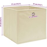 vidaXL škatle za shranjevanje 10 kosov krem 32x32x32 cm blago | Shoptok.si