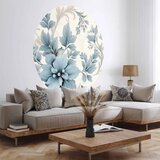  Okrugla fototapeta - Turquoise ornamental retro flowers 280x280 | shoptok.hr
