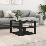 vidaXL Klubska mizica črna 59,5x59,5x40 cm inženirski les Cene