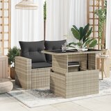  Vrtni stol sa staklenom pločom sivi 100x55x73 cm od poliratana | shoptok.hr