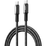 Remax DATA kabl BRAIDED TIP C na TIP C CB25 65W 1.2m, crni Cene