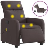 Maison Chic Električni masažni naslanjač - Relax naslanjač temno rjavo blago, (22134775) | Shoptok.si