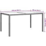  Vrtni stol 150 x 90 x 75 cm od kaljenog stakla i poliratana bež | shoptok.hr