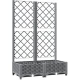 Vrtna sadilica s rešetkom svjetlosiva 80x40x121,5 cm PP | Eponuda.com