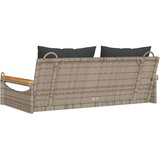 vidaXL Klupa za ljuljanje s jastucima siva 109x62x40 cm od poliratana | shoptok.hr