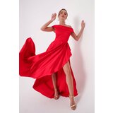 Lafaba Evening & Prom Dress - Red - Asymmetric cene