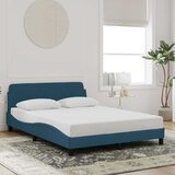  Okvir za krevet s uzglavljem Dover plavi 140 x 190 cm baršunasti | shoptok.hr