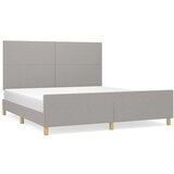  Posteljni okvir z vzglavjem svetlo siv 160x200 cm blago, (20788025) | Shoptok.si