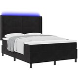  Krevet s opruga kutije s LED trakama Crna 160 x 200 cm Baršun | shoptok.hr