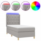 Maison Chic Box spring postelja - Vzmetna postelja z vzmetnico LED svetlo siva 90x190 cm blago SL2928, (21905875) Cene