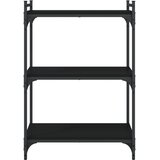  Regal za knjige s 3 razine crni 60x30x86 cm konstruirano drvo | shoptok.hr