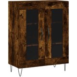 vidaXL Visoka komoda dimljen hrast 69,5x34x180 cm inženirski les | Shoptok.si