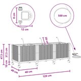 Vrtni planter s navodnjavanjem i kotačima 3 kom. Siva PP | Eponuda.com
