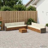  Set vanjskih sofa 9 kom. Prirodna i krem Poliester | shoptok.hr