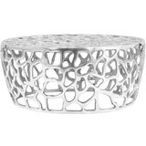  Klubska mizica iz litega aluminija 70x30 cm srebrna | Shoptok.si