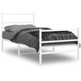 Metalni okvir kreveta s uzglavljem i podnožjem bijeli 90x190 cm | shoptok.hr