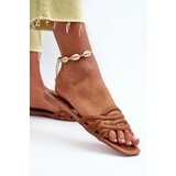 Boto Women's Eco Leather Flat Heel Sandals Brown Moldela | Eponuda.ba