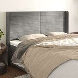  Uzglavlje s ušima svjetlosivo 203x16x118/128 cm baršunasto | shoptok.hr