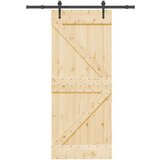 vidaXL Drsna vrata s kompletom vodil 85x210 cm trdna borovina | Shoptok.si